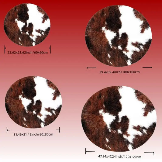 Cowhide Print Round Rug