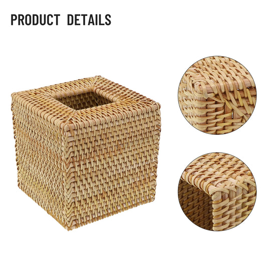 Woven Rattan Tissue Box Cover