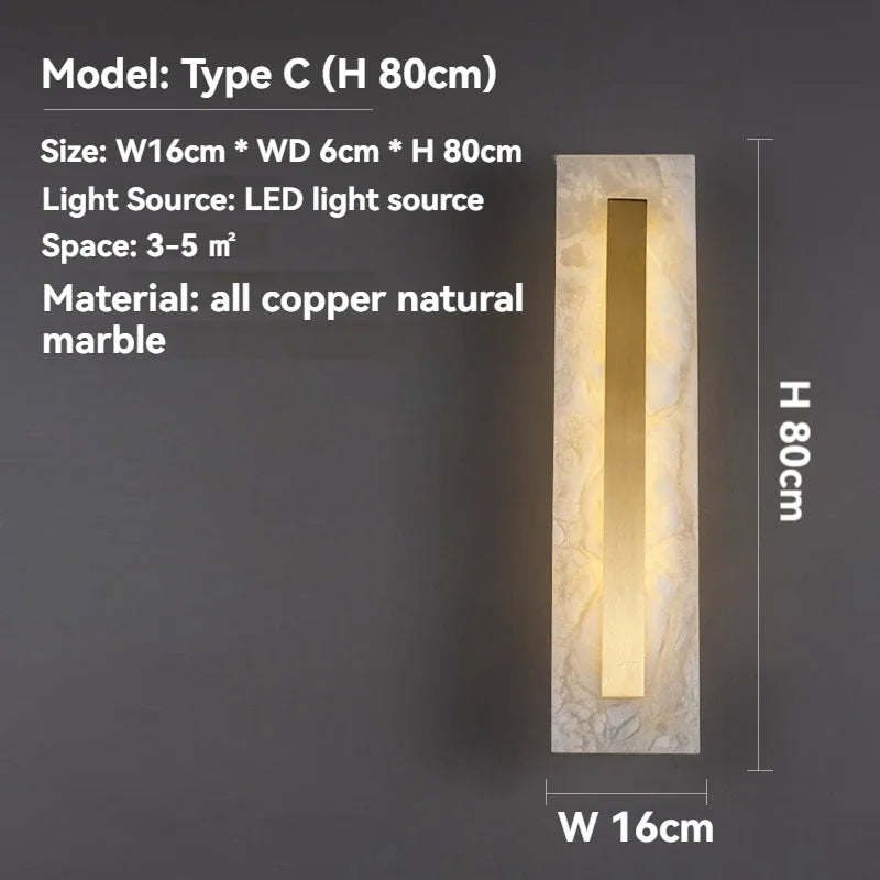 Gold and Marble Wall Light
