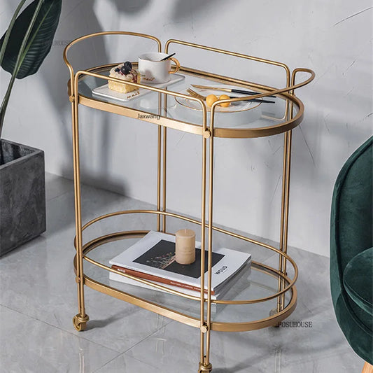 Gold and Glass Drinks Trolley