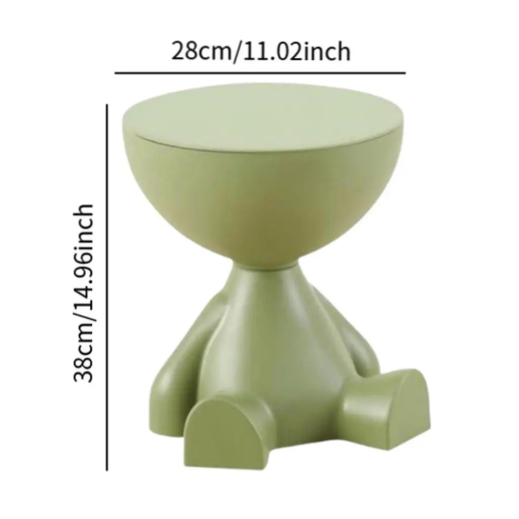 Round Metal Side Table with Storage