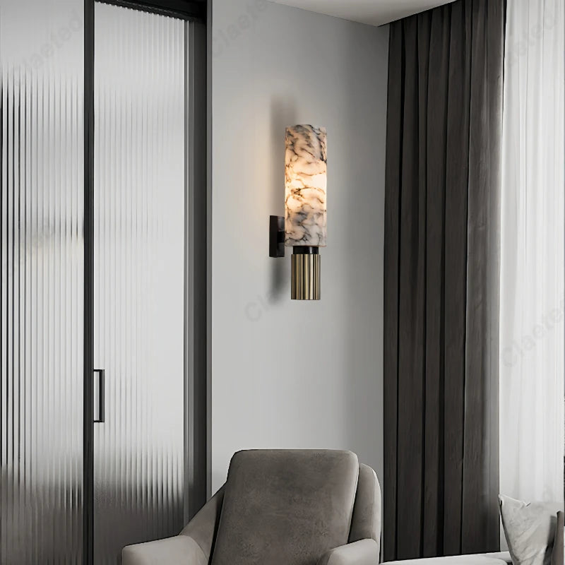 Copper and Marble LED Wall Light