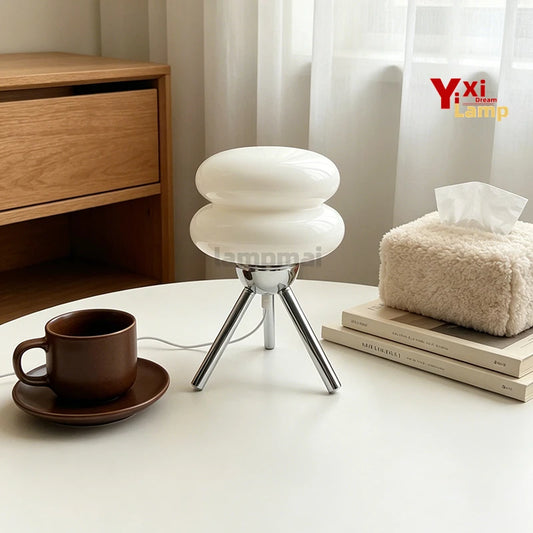 Glass Donut Tripod Lamp