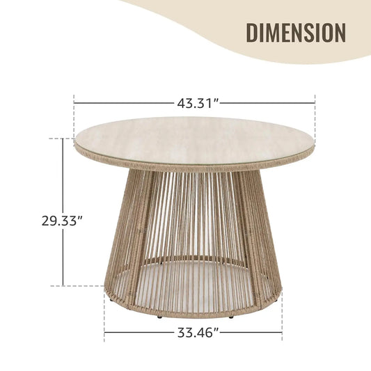 Round Wicker Patio Table