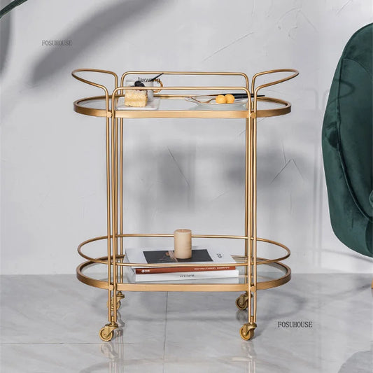 Gold and Glass Drinks Trolley