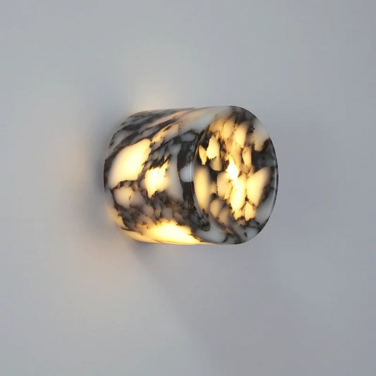 Cylindrical Marble Wall Light