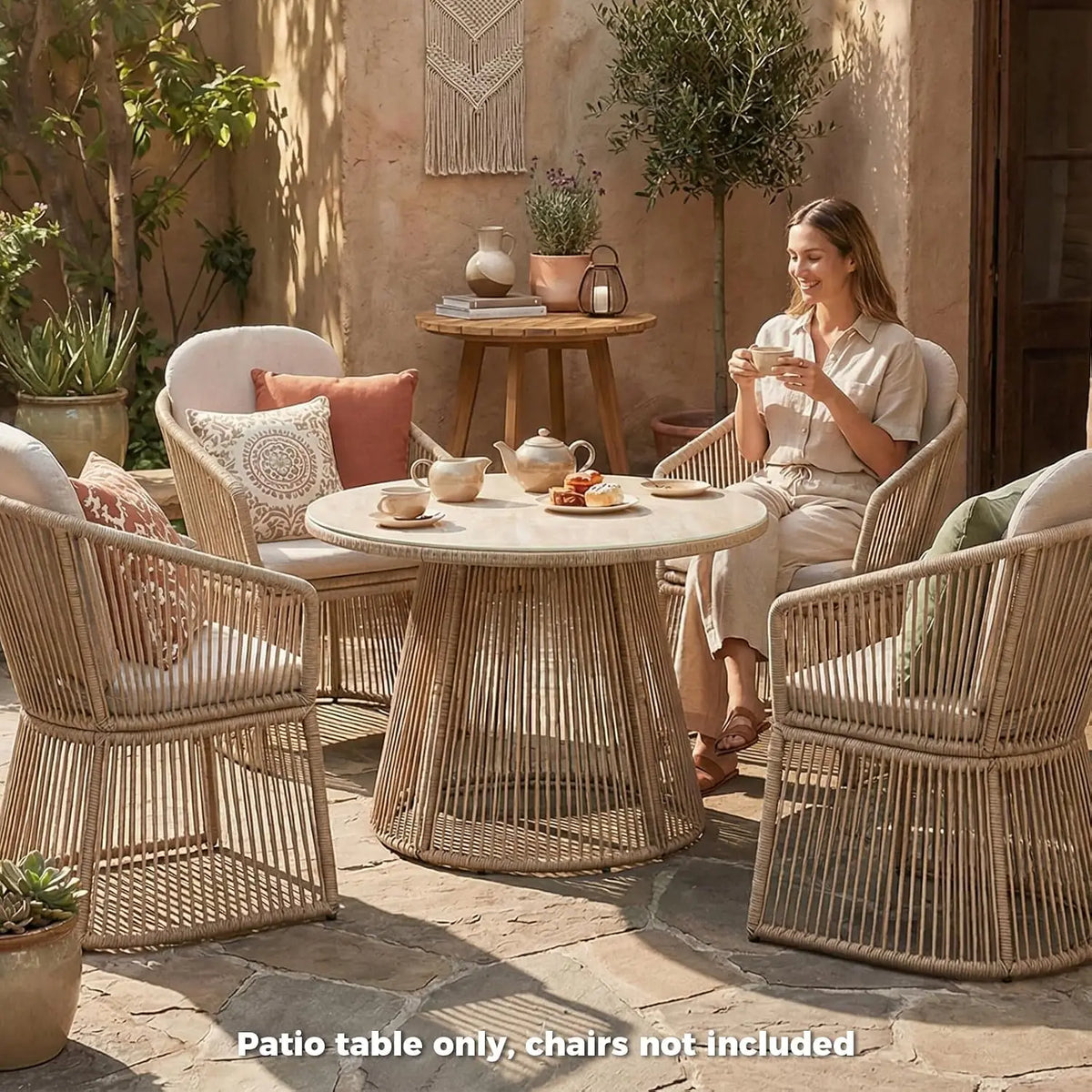 Round Wicker Patio Table