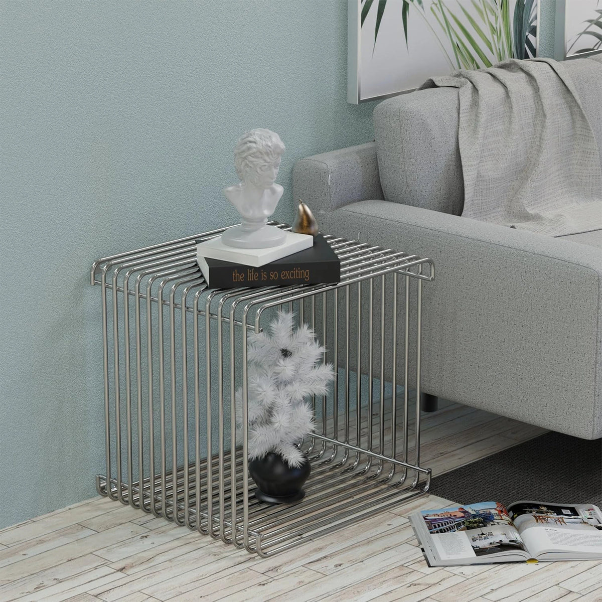 Minimalist Metal Bedside Table