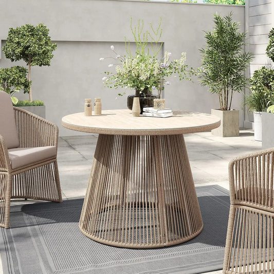 Round Wicker Patio Table