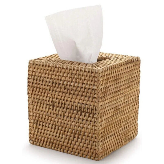 Woven Rattan Tissue Box Cover